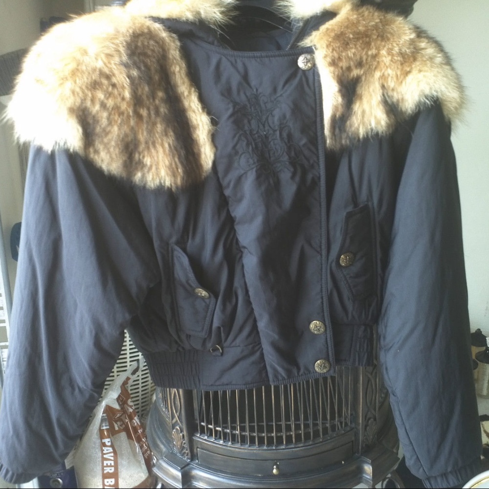 M. Miller Ski Hooded Fur Trim Jacket Coat